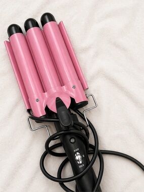 Pink 3-Barrel Waver Hair Crimper